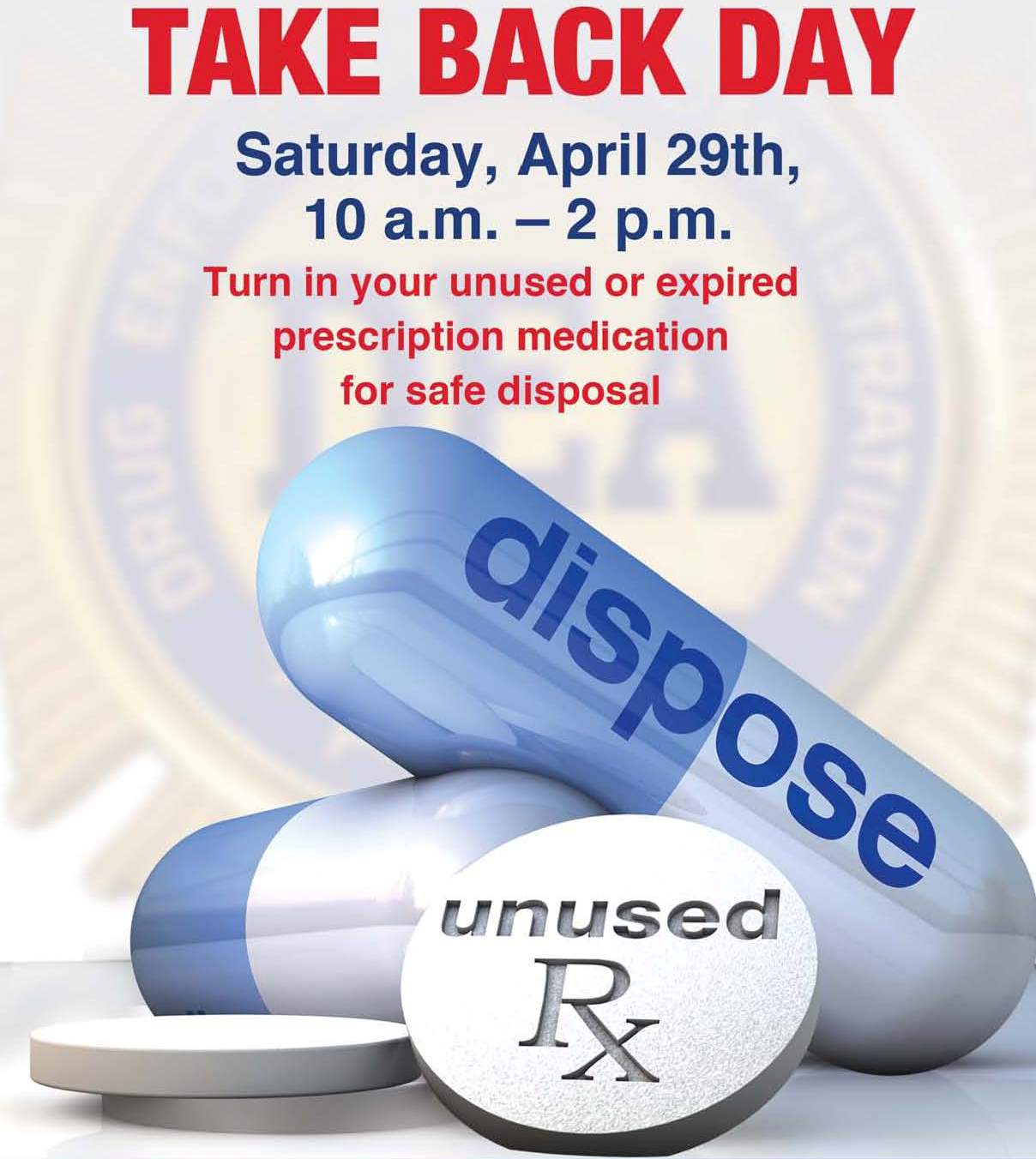 Sheriff's Office To Host 5 Sites For Drug Take-Back Day Image