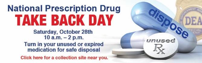 VCSO To Host 5 Sites For Drug Take-Back Day, Sat., Oct. 28 Image